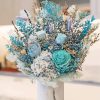 Aqua Blue Flowers Vase Paint By Numbers