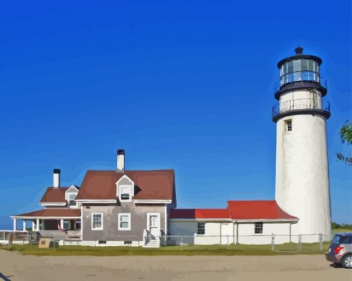 Cape Cod Highland Light Provincetown Paint By Numbers