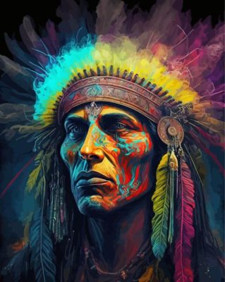 Colorful Native Man Paint By Numbers 