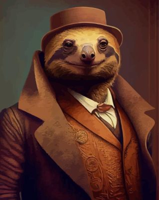 Elegant Sloth Paint By Numbers 