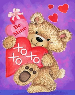Be Mine Teddy Bear Paint By Numbers