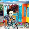 Betty Boop Riding A Bike Paint By Numbers