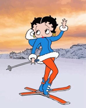 Betty Boop Skiing Paint By Numbers