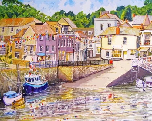 United Kingdom Padstow Harbour Paint By Numbers 