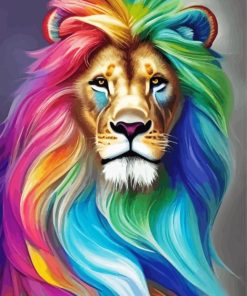 Colorful Lion Paint By Numbers