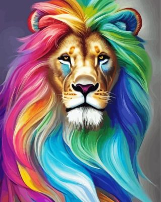 Colorful Lion Paint By Numbers 