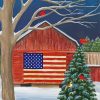 Patriotic Barn Winter Paint By Numbers