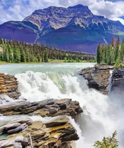 Athabasca Waterfall Jasper Paint By Numbers