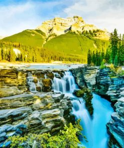 Canadian Athabasca Waterfall Paint By Numbers