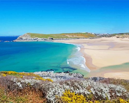 Crantock Beach Paint By Numbers 
