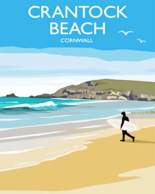 Crantock Beach Poster Paint By Numbers