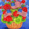 Patriotic Flower Basket Paint By Numbers