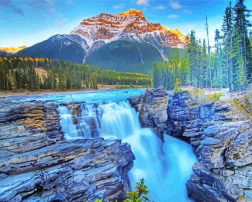 Athabasca Falls Canada Paint By Numbers 