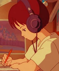 Shizuku Tsukishima Studying Paint By Numbers