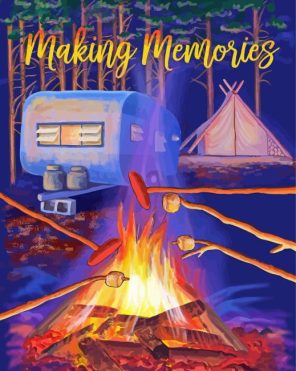 Campfire Marshmallows Paint By Numbers