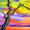 Dead Tree At Sunset Paint By Numbers