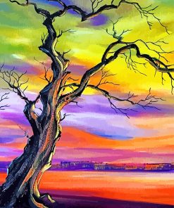 Dead Tree At Sunset Paint By Numbers