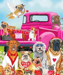 Valentines Dogs Paint By Numbers