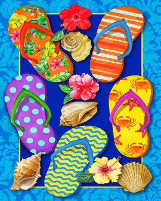 Tropical Flip Flops Paint By Numbers 