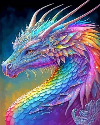 Rainbow Dragon Paint By Numbers
