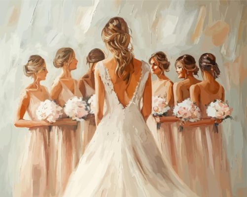 Bride With Her Bridesmaids Paint By Numbers 