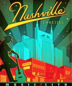 Nashville Music City Paint By Numbers art
