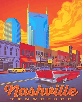 Nashville Tennessee Poster Paint By Numbers  art
