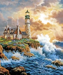 Seaside Lighthouse paint by numbers