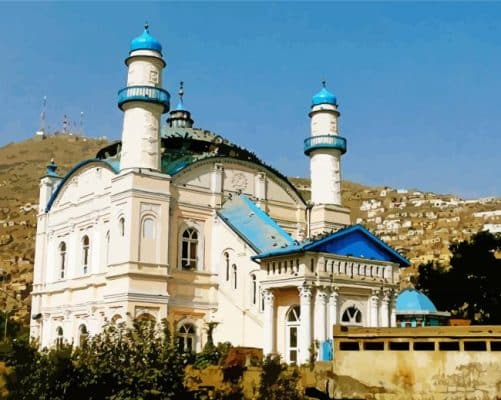 Shah Du Shamshira Mosque Kabul Paint By Numbers