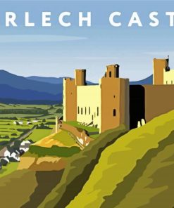 Harlech Castle Poster Paint By Numbers art