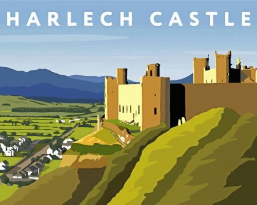 Harlech Castle Poster Paint By Numbers art