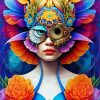Abstract Floral Lady Paint By Numbers