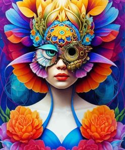 Abstract Floral Lady Paint By Numbers