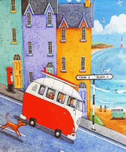 On The Way To The Beach Paint By Numbers