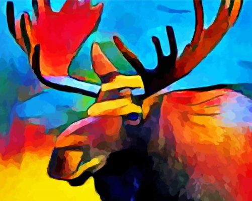 Abstract Moose Head Paint By Number
