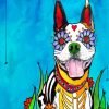 Floral Sugar Skull Boston Terrier Paint By Number