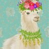 Alpaca With Flowers Paint By Number