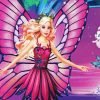 Cute Barbie Mariposa Paint By Numbers