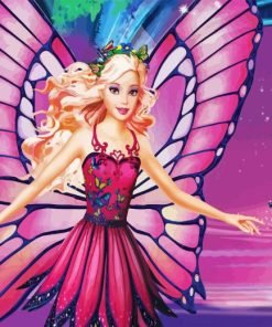 Cute Barbie Mariposa Paint By Numbers