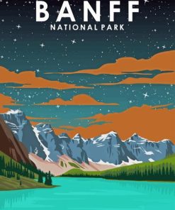 Banff Canada Poster Paint By Numbers art