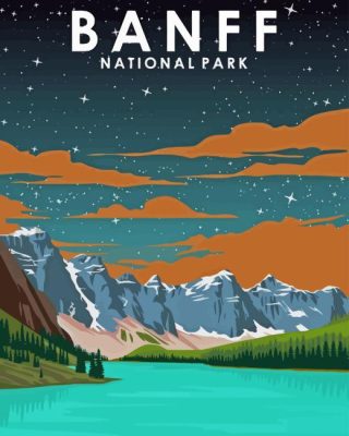 Banff Canada Poster Paint By Numbers art