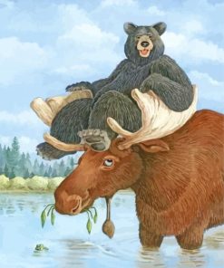Bear And Moose Paint By Number