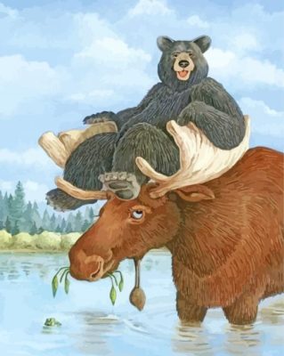 Bear And Moose Paint By Number