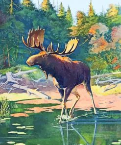 Beautiful Moose Paint By Number