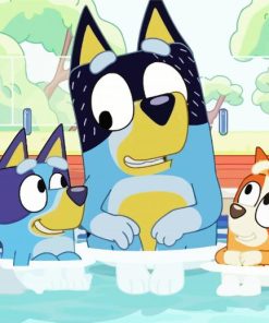 Bluey Bandit Bingo In Pool Paint By Number