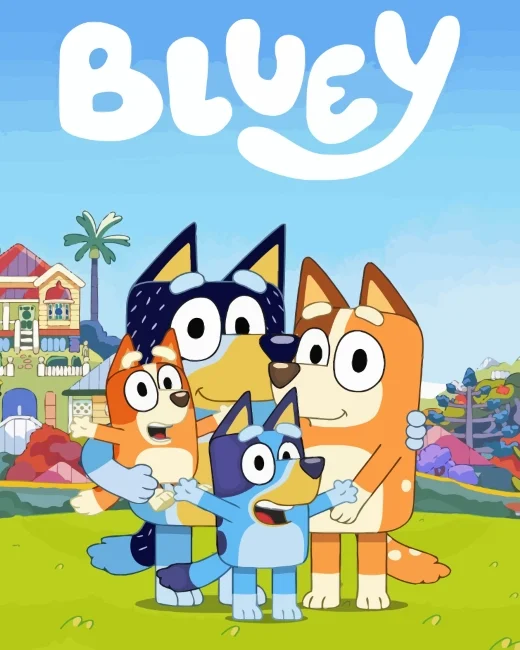 Bluey Cartoon Poster Paint By Numbers art