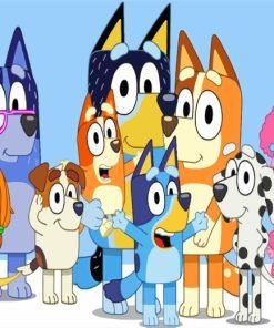 Bluey Cartoon Family Paint By Numbers
