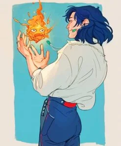 Calcifer and Howl Paint By Number