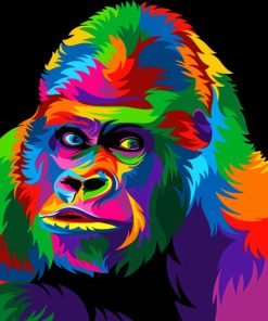 Colorful Gorilla Paint By Number