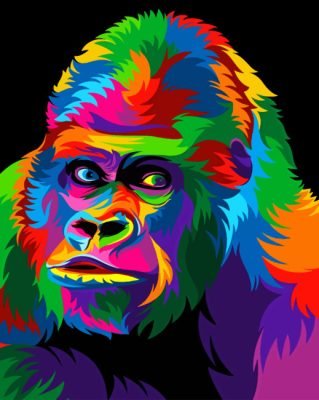 Colorful Gorilla Paint By Number